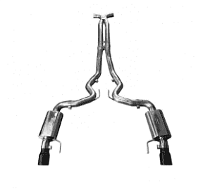 Выхлопная система для установки Mustang GT 5.0L 4V, ø 3'', черные насадки