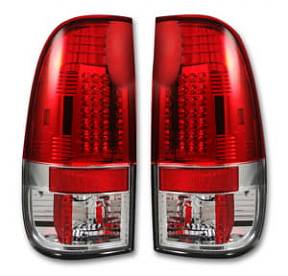 Ford Superduty F250HD/350/450/550 99-07 & F150 97-03 Straight aka "Style" Side LED Tail Lights - Red Lens