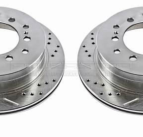 POWERSTOP ТОРМОЗНЫЕ ДИСКИ ЗАДНИЕ ПЕРФОРИРОВАННЫЕ С КОЛОДКАМИ УСИЛЕННЫЕ JBR971XPR