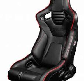 Спортивные сиденья анатомические серии Elite-R черные с красной строчкой и отделкой