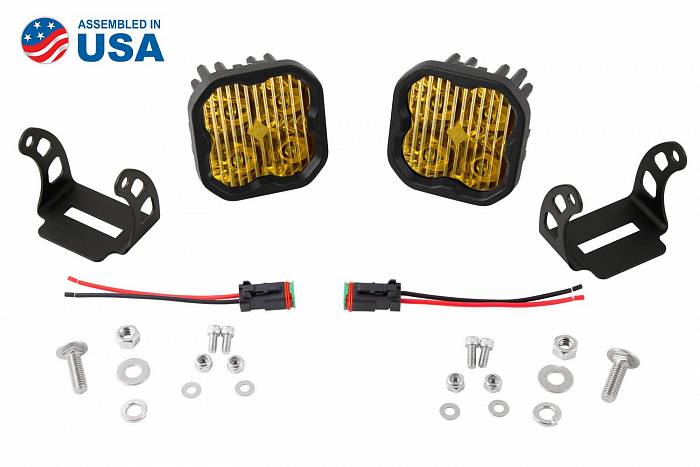 Янтарные LED-фары SS3 Sport, водительский свет с янтарной подсветкой 2 шт 