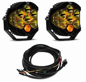 Светодиодные фары комбинированного света серии LP6 Pro с проводкой янтарные