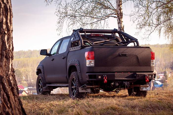 Задний силовой бампер BMS ALFA для Toyota Tundra 2007-13, полимерное покрытие