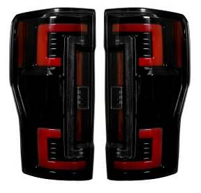 Ford Superduty F250/350/450/550 17-18 (Replaces OEM Halogen Style Tail Lights) OLED TAIL LIGHTS - Smoked Lens