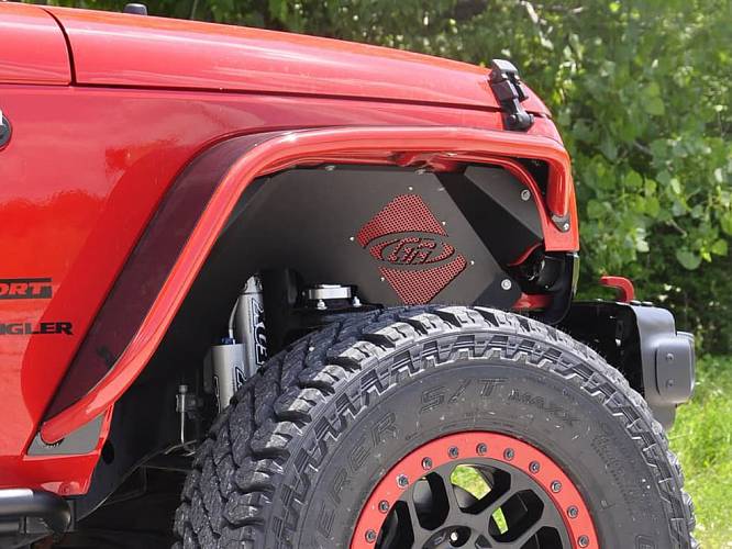 Защита колёсных арок передних алюминиевая для Jeep JK (черное покрытие)  2 и 4 двери GenRight