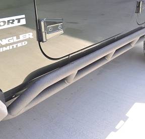 4 Door Steel Rock Guard/Sliders Black for 2007-2017 Jeep Wranglers