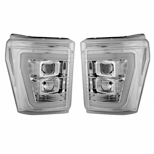 Фары головного света для Ford Superduty F250|F350|F450|F550 2011-16  - Clear / Chrome