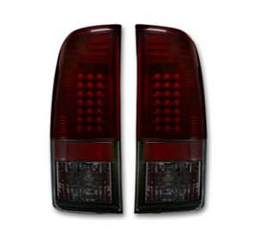 Ford Superduty F250HD/350/450/550 99-07 & F150 97-03 Straight aka "Style" Side LED Tail Lights - Dark Red Smoked Lens