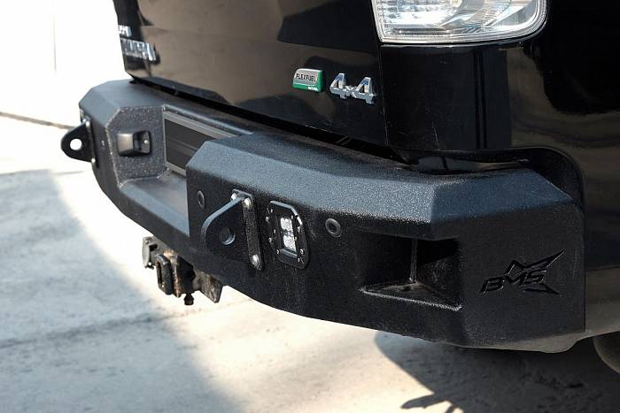 Задний силовой бампер BMS PRO-Line для Toyota Tundra 2007-13, покрытие Raptor + цинкование
