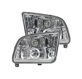 Ford Mustang 05-09 PROJECTOR HEADLIGHTS - Clear / Chrome