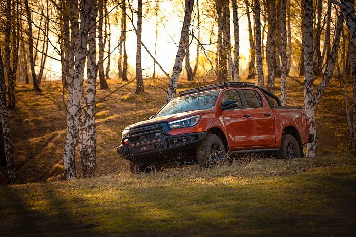 Экспедиционный багажник Raizer-T для Toyota Hilux Revo 2007+, покрытие Raptor