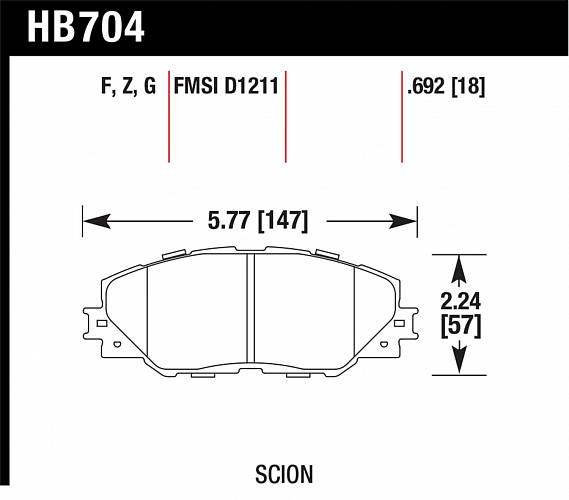 ТОРМОЗНЫЕ КОЛОДКИ RAV4 2005- HAWK HPS STREET ПЕРЕД.НИЕ
