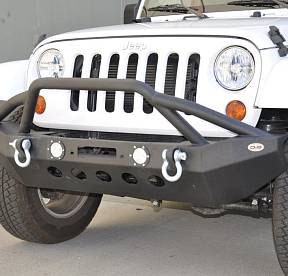 Steel Mid Front Bumper 08 w/ LED Lights for 07-17 Jeep Wranglers