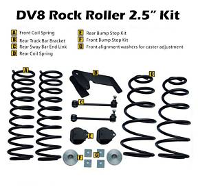 Rock Roller 2.5" Lift Kit w/Springs/ Brackets/ Spacers/ Bumpstops/ Endlinks/ Alignment Washers