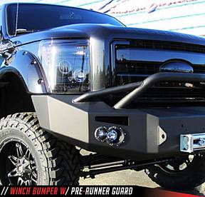 2011-2016 Ford Super Duty F450 - F550 Winch Bumper w/  Pre-Runner Grill Guard Bare