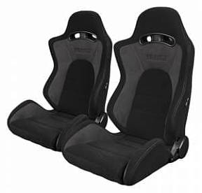 Спортивные сиденья анатомические серии S8 Series V2 Sport Seats - Black Cloth with Grey Microsuede