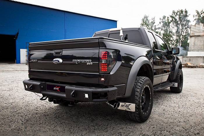 Задний силовой бампер BMS ALFA для Ford F-150 Raptor 2009-14, полимерное покрытие + цинкование