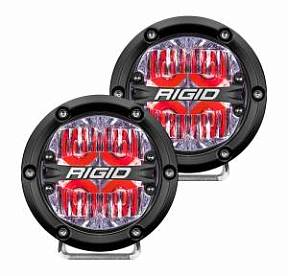 Фары RIGID 360 Серия 4″ Водительский свет - красная подсветка