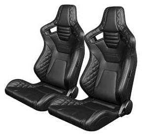 Спортивные сиденья анатомические серии Elite-X - чёрные с серой строчкой