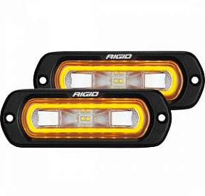 Комплект врезных LED-фар SR-L серия POD с янтарной подсветкой