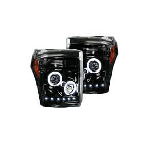 Фары головного света для Ford Superduty F250/F350/F450/F550 2011-16 - Smoked / Black
