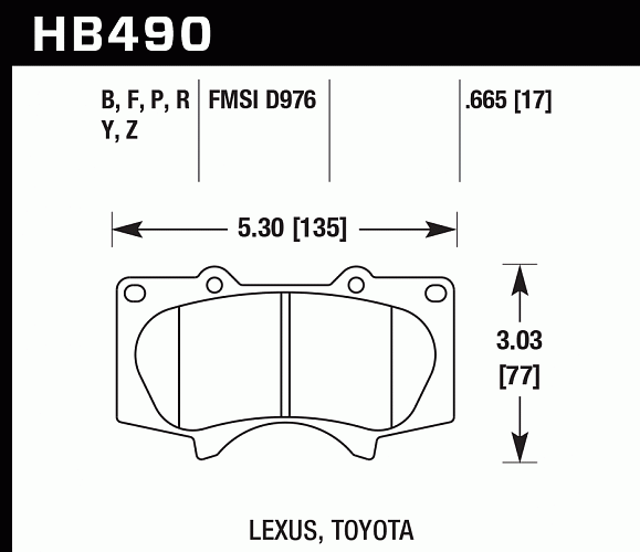 Тормозные колодки HILUX/LC150/LC120/GX470/460 HAWK HPS 5.0 передние