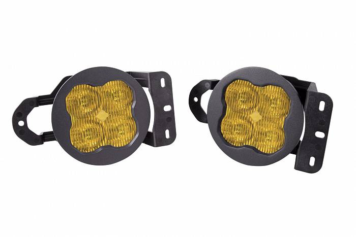 Комплект противотуманных янтарных LED-фар SS3 Pro MS с кронштейнами
