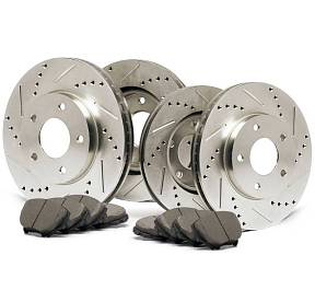 Комплект тормозных дисков и колодок для Chevrolet Tahoe | Cadillac Escalade 2007-2014 слотированные и перфорированные
