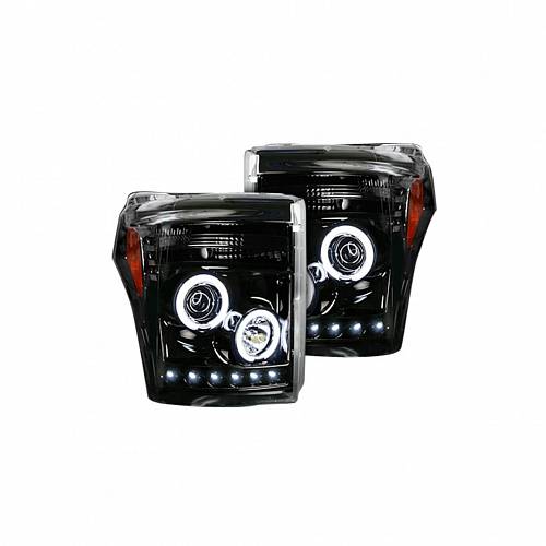 Фары головного света для Ford Superduty F250/F350/F450/F550 2011-16 - Smoked / Black
