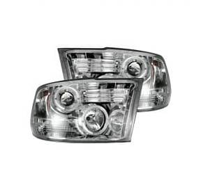 Dodge RAM 09-13 1500 & 10-14 2500/3500 PROJECTOR HEADLIGHTS - Clear / Chrome