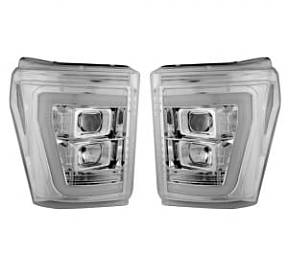 Фары головного света для Ford Superduty F250|F350|F450|F550 2011-16  - Clear / Chrome