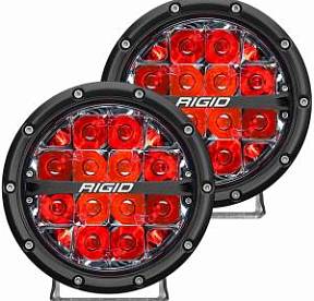 Фары RIGID 360 Серия 6″ Дальний свет - красная подсветка
