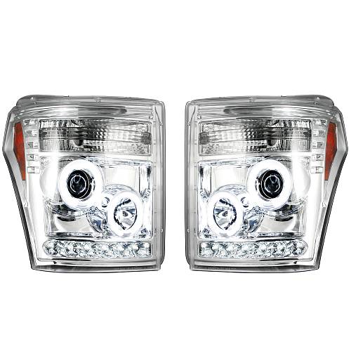 Фары головного света для Ford Superduty F250/F350/F450/F550  2011-16 - Clear / Chrome
