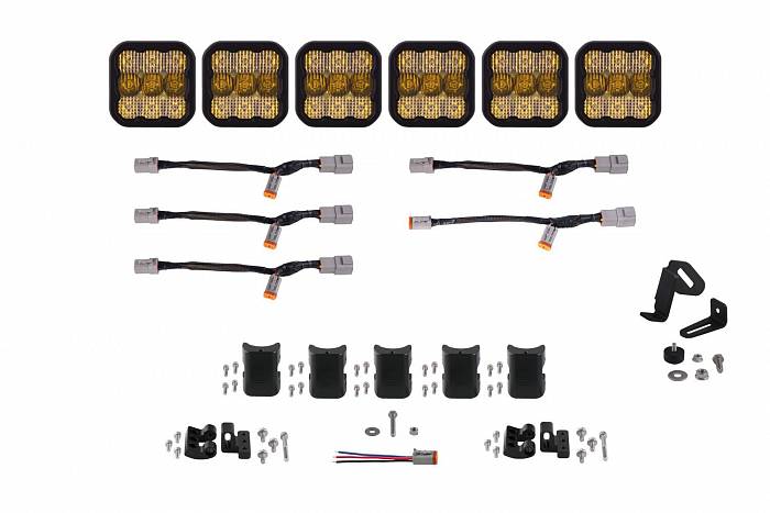 LED-балка SS5 Pro Universal 6 фар, янтарный водительский свет