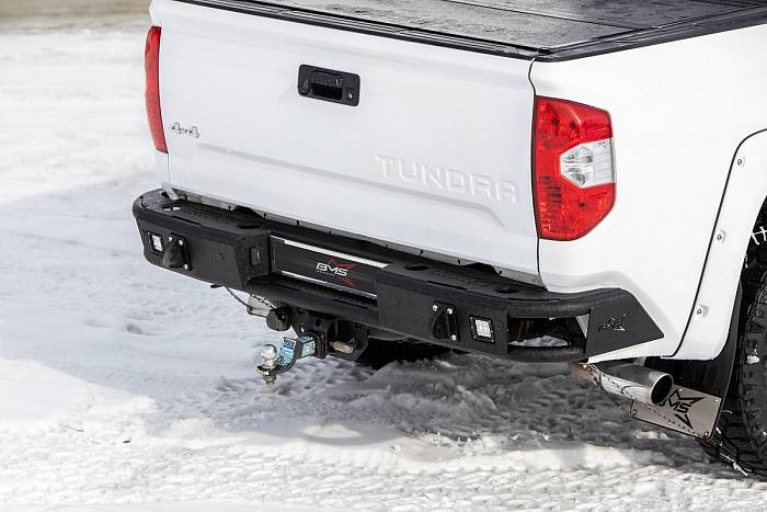 Задний силовой бампер BMS ALFA для Toyota Tundra 2014-20, покрытие Raptor