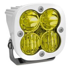 Светодиодная фара в белом корпусе (Driving/Combo) серии Squadron Sport с янтарным свечением