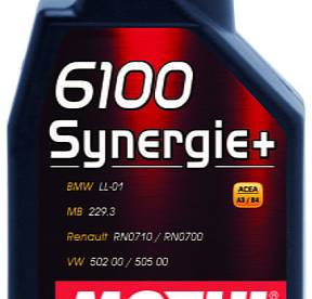 1 л MOTUL 6100 SYNERGIE+ 5W-30 для бензиновых и дизельных двигателей, изготовленное по технологии Technosynthese®