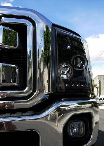 Фары головного света для Ford Superduty F250/F350/F450/F550 2011-16 - Smoked / Black