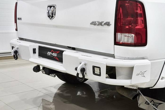 Задний силовой бампер BMS ALFA для Dodge Ram 2009-18, полимерное покрытие