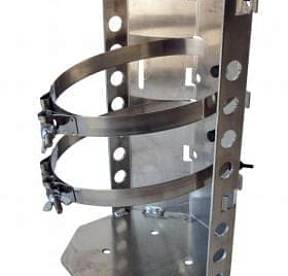 Power Bracket COMP, Alum., 10lb/15 lb. CO2 Tank, 6.9" dia.