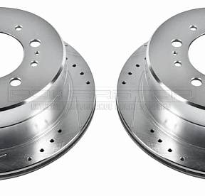 POWERSTOP ТОРМОЗНЫЕ ДИСКИ ЗАДНИЕ ПЕРФОРИРОВАННЫЕ С КОЛОДКАМИ УСИЛЕННЫЕ для TOYOTA / LEXUS JBR736XPR