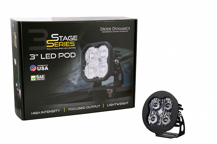 Фара круглая противотуманная LED-модуль SS3 Pro SAE, водительский свет