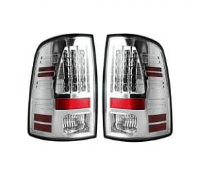 Dodge 09-14 RAM 1500 & 10-14 RAM 2500/3500 LED TAIL LIGHTS (Replaces Factory OEM Halogen Tail Lights) - Clear Lens