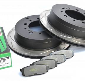 Комплект задний - тормозные диски DBA 42723S T3 + Колодки HAWK для LTS Toyota LC 200, Lexus LX570, LX450D