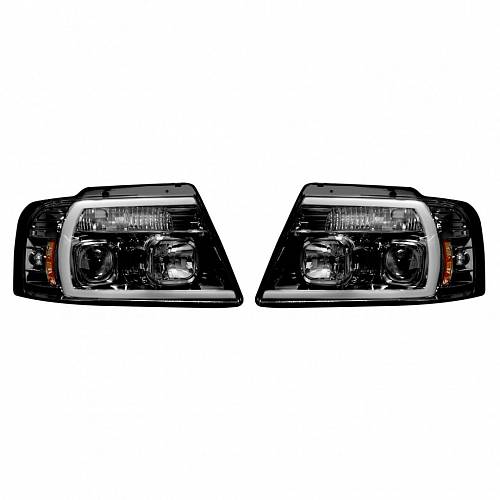 Фары головного света для Ford F150 04-08  - Smoked / Black