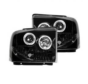 Ford Superduty 05-07 F250/F350/F450/F550 PROJECTOR HEADLIGHTS - Smoked / Black