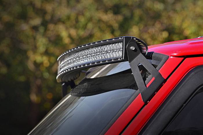 Кронштейн для изогнутой LED балки 50'' над лобовым стеклом Jeep Cherokee XJ / Comanche MJ  1984-01