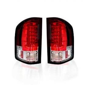 Chevy Silverado 07-13 Single-Wheel & 07-14 Dually & GMC Sierra 07-14 (Dually Only) 2nd GEN Body Style OLED TAIL LIGHTS - Red Lens
