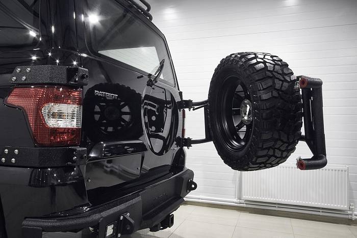 Калитка под запаску BMS Alfa для UAZ Patriot 2008-20, полимерное покрытие + цинкование