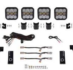 Комплект LED-балка SS5 Sport CrossLink с кронштейнами на решетку радиатора Jeep Wrangler, Combo